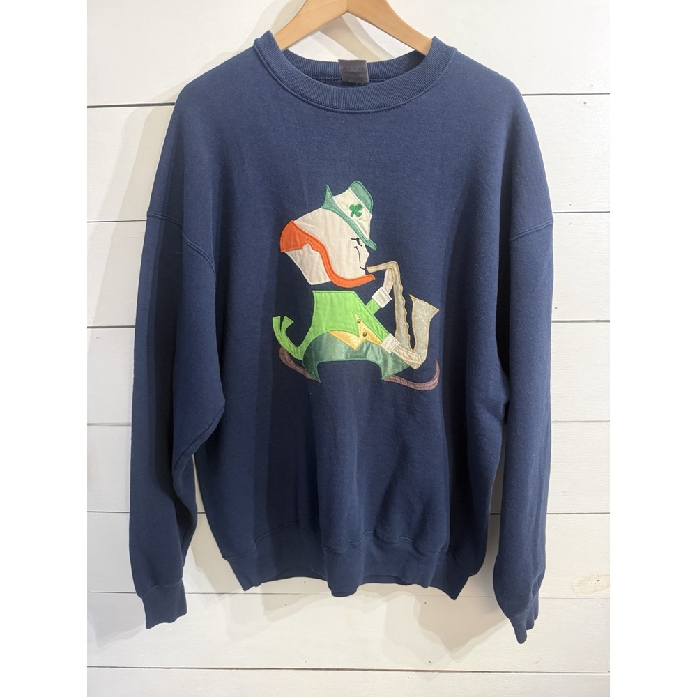RARE Vintage Notre Dame Fighting Irish Marching‎ Band Sax Sweatshirt Size XXL